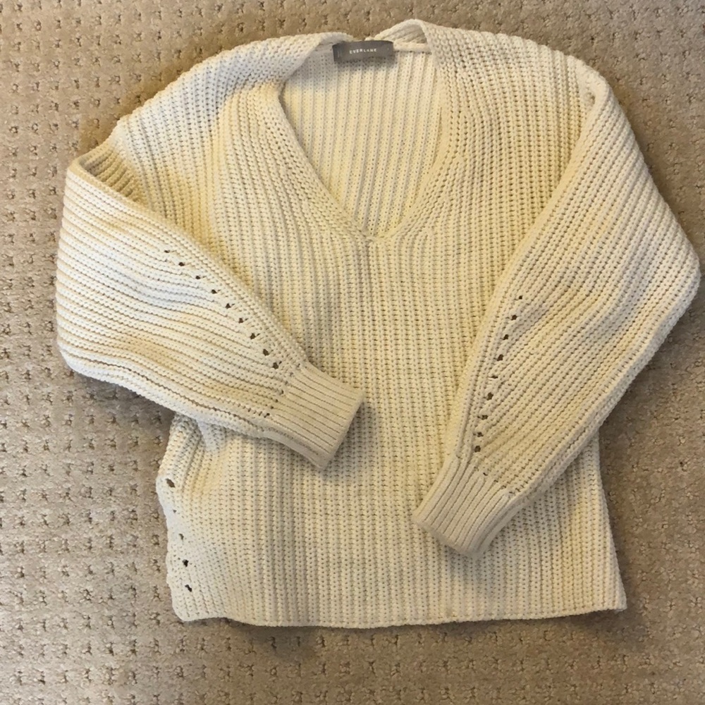 -Everlane cream cotton sweater